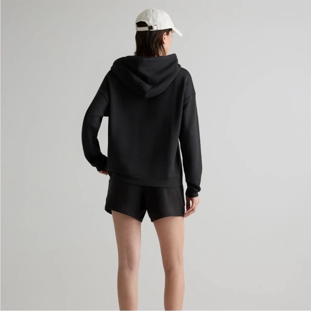 New QUINCE SuperSoft Fleece Pullover Hoodie Black - Picture 6 of 13